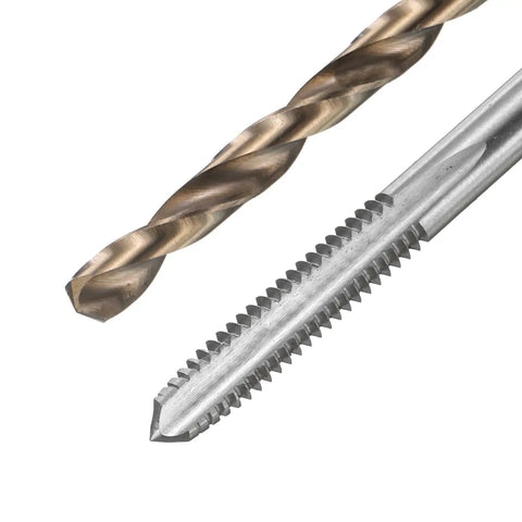 Tap And Drill Bit Set With 2 Taps And 2 Drill Bits 10 24 UNC Straight Flute Threads And 3 8mm Drills High Speed Steel 6542 M2 And M35 Cobalt