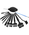 Anti Static Cleaning Brush Kit With Flexible Bristles And Handy Crank Handle For Keyboard, Sewing Machine, And Electronics Maintenance In Lab And Factory Settings Your Go To Gadget Care Kit, black brushes and blower