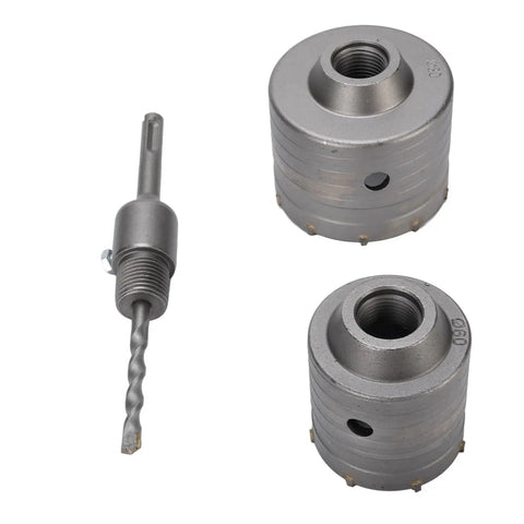 Get The Heavy Duty Hole Saw Kit With Rock Solid Tungsten Steel Built Tough To Blast Through Brick Cement And Concrete Like A Boss For Those Big 60mm and 80mm Jobs That Need Serious Grit And Precision Without Getting Clogged Up By Dust, 60mm and 80mm hole saw bits