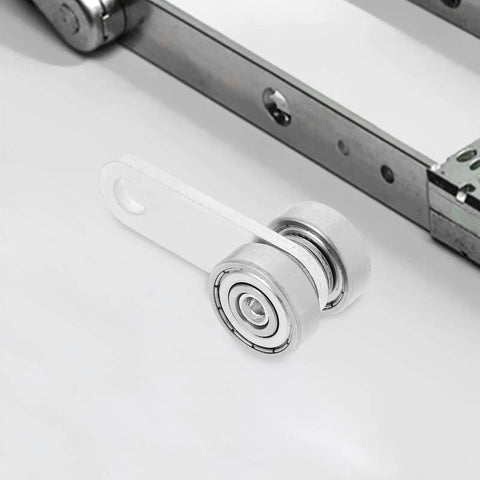 Rock Solid Double Bearing Sliding Door Pulley With Hella Smooth V Groove Wheel For Anti Sagging Barn Door Hardware And Heavy Duty Metal Track Caster Roller Replacement Kit on metal track.