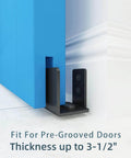 No-Drill Wall Mounted Sliding Barn Door Floor Guide U Shape Bottom Guide Adjustable For Door Thickness 1-3/8 To 1-3/4 Inches