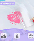 Applying White Heat Transfer Vinyl Roll 12 Inch by 20 Feet for Shirts and Projects Easy Cut Weed HTV with heart design
