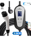 Sweet Portable EV Charger Type Two Type One SAE J1772 Level Two Mobile EVSE With Smart App Control 3.5KW with LCD display.