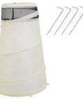 Winter Rose Plant Covers For Frost Protection, Heavy Duty Pop Up Cone Covers With Breathable Top Net, Wind Protection For Rose Bushes, Durable Weather Resistant Fabric Keeps Your Roses Safe Pro Grade Tough As Nails 13x20 Inches, white with stakes