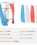 3000W Wind Turbine Kit With 12V 24V Vertical Axis Maglev Generator And Controller Quiet Three Blade Windmill with specs