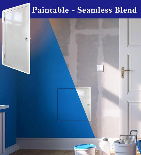 Top Tier Lockable Metal Access Door 36x38 Inches Hinged Wall And Ceiling Panel showcasing in a paintable wall setting.