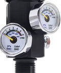 Close-up of Pro Grade Scuba Regulator Adapter With Gauge DIN Valve For Scuba Tank Fill Station Easy Hook Up Air Tank Valve Kit M18