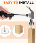 No Drama Nail On Sliders Tough Plastic Floor Savers Keeping Your Hardwood Floors Pristine shown being installed with a hammer on wood.