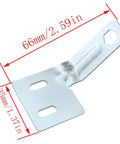 Stainless steel door alignment bracket with dimensions in silver finish for bi-fold or sliding doors.