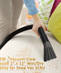 Person using 2 Inch By 12 Inch Vacuum Claw Nozzle For Cars, Home Interiors, Boats And Campers, Wet Dry Vacuum Accessory on sofa