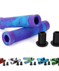 Dope 145mm Soft TPR Scooter Grips With Mixed Color Handlebar Design For Pro Stunt Scooters BMX Bikes and MTB Purple Blue