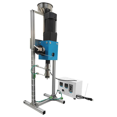 No Stress Single Screw Extruder For 3D Printer Filament Making, 1 Inch Barrel Rig with control panel and feeder.