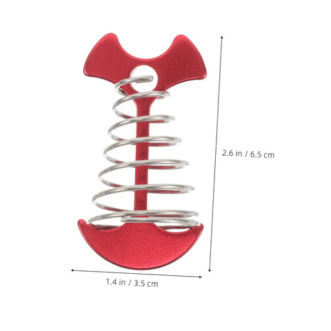 Heavy Duty Adjustable Aluminum Fishbone Tent Pegs And Rope Tighteners For No Sweat Awning Setup Lightweight Camping Ground Stakes And Tent Anchors Black And Red