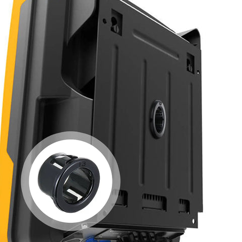 50 Pack Black Snap Bushing for Half Inch Knockouts, Snap in Plastic Cable Grommets in use on electrical panel
