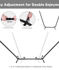 Adjustable stand for 2-In-1 Convertible Backyard Hammock With Stand And Chair, showing how to shorten and rotate tubes