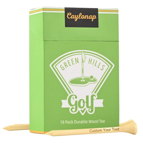 Custom Golf Tees Bulk Pack With Your Name Or Logo In A Pouch, Two And Three Quarters Inch Hardwood Tees For Gifts Parties And Favors