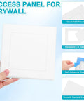Five X Five Inch Self Adhesive Drywall Access Panel Smooth Peel And Stick Finish white panel showcasing self-adhesive design.