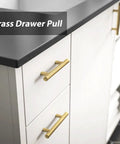 10 Pack Brushed Brass Finish Stainless Steel Cabinet Handles And Drawer Pulls For Kitchen And Bathroom Cupboards, 6 Inch Overall Length
