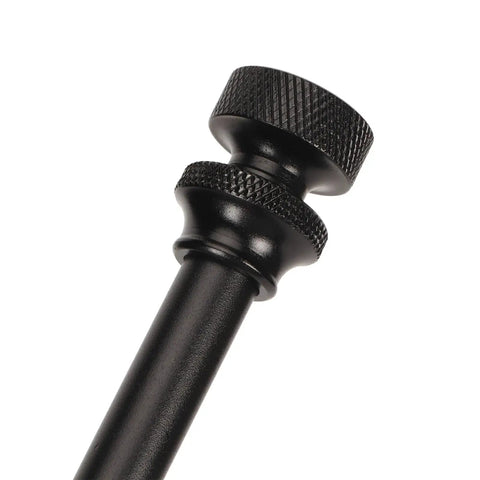 Close-up of portable adjustable light pole from Collapsible Lantern Stand For Camping And Backyard, metal design detail.