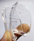 Close-up of clear slip-on shield from Six Pair Safety Eye Glasses Side Shields Clear Flexible Slip On Shield For Small To Medium Eyeglasses Soft TPU Cushioned Fit Under 10 Mm Frame Width All Day Comfort And Protection