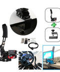 Pro Sim Racing Handbrake For PS4 PS5 USB 3.0 14Bit Precision, Fits Thrustmaster T300RS Steering Wheel Stand, steel frame