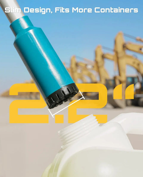 Cordless Stick Water Pump 2.2 inch head fitting into container for water and diesel transfer