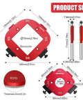 Router Corner Radius Template Kit With Aluminum Alloy Radius Jig, CNC Machined For Woodworking, 8 Radius Sizes From R10 To R50, Includes Two Trim Bits, Works With Router Table