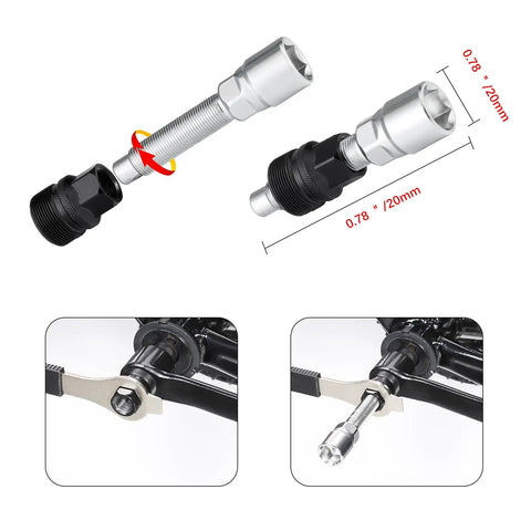 Bike Crank Extractor And Bottom Bracket Tool Kit With 16mm Spanner Wrench Compatible With Shimano ISIS Octalink BSA And SRAM Cartridge BB
