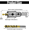 1 Inch Tungsten Carbide TCT Hole Saw Kit With Titanium Plated Pilot Drill Bit For Metal dimensions illustration