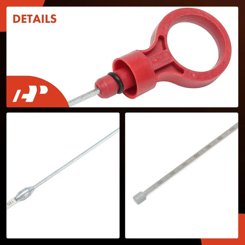 52.83 Inch Transmission Dipstick For Quick Fluid Level Check DIY Friendly Remove After Checking And Do Not Leave In Tube Fits Jeep Dodge Chrysler Grand Cherokee Wrangler Durango Ram 1500 Charger Compass Journey And More, featuring handle and measurement markings detail, stainless steel material.
