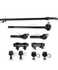 Ford Bronco And F150 1987-1996 Front Suspension Kit 4WD Beefed-Up Upgrade Includes Inner Tie Rod End Outer Tie Rod End Lower Ball Joint Upper Ball Joint And Adjusting Sleeve, black steel parts set