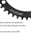 Close-up of Beefy Track Bike Chainring For Fixie 144BCD 1X 60 Tooth Black Aluminum 7075 T651 showing teeth and text engraving.