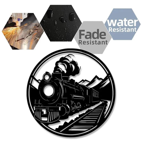 Industrial Steam Locomotive Metal Wall Art Plaque For Living Room Garage Office Porch Dope Vintage Train Decor with durability features