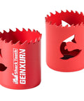 Half Inch HSS Bi Metal Hole Saw Kit With Shark Tooth Cutters For Wood Drywall PVC And Thin Metal Drilling Heavy Duty Tool, red cutters.