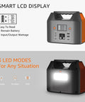 Ultra Portable Power Station 150W 155Wh Solar Generator with LED light and LCD display for multiple outputs