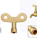 Brass key from 11 Piece Multi Functional Utility Key Kit For Plumbers And Home DIY Projects with faucet attachment