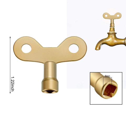 Brass key from 11 Piece Multi Functional Utility Key Kit For Plumbers And Home DIY Projects with faucet attachment