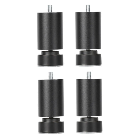 Heavy Duty 4 Pack Furniture Support Legs for Tables Beds Cabinets and Sofas, 15cm Black Aluminum Threaded Feet, Easy Leveling