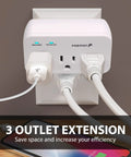 Refrigerator Surge Protector With 3 Outlets, Heavy Duty Appliance Guard For Fridge, Microwave, Washer, ETL Listed