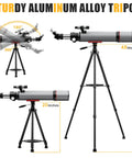 90mm Aperture Refractor Telescope For Beginners With 600mm Focal Length Portable Astronomy Kit With Phone Adapter Tripod