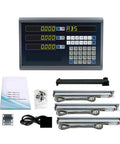 Heavy Duty 3 Axis DRO Kit Featuring Digital Calipers And Precision Linear Encoders For Lathe Milling Machines 5U Scale Digital Readout setup with display and components.