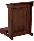 Side view of Comfy Padded Kneeler With Walnut Finish Maple Hardwood Build And PVC Foam Pad, ideal for church sanctuary use.