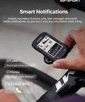 Route Nav GPS Bike Computer With 2.4 Inch Screen, Wireless Bluetooth ANT Plus displaying smart notifications on a bike handlebar
