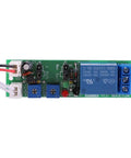 Delay Relay Module DC 12V With 0 To 120 Minute Adjustable Timer On Off Delay Timing Switch Module Board for industrial control, shown top view.