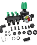 Three Way Sprayer Control Valve For Farm Use, Heavy Duty Brass Water Splitter With Half Inch NPT Inlet Outlet And Ergonomic Lever