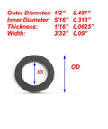 20 Pack Black Lower Gear Case Oil Drain Gaskets For Yamaha 90430-08020-00 And 90430-08003-00 with dimensions detailed