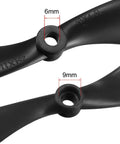 6mm and 9mm hole size detail of Durable Pro Grade Ten By Four Point Five Inch RC Propeller Set With CW And CCW Two Vane Nylon Fixed Wing