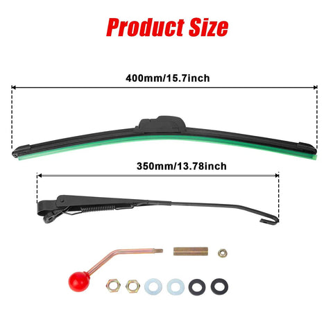 Product components of Hand Operated UTV Windshield Wiper Kit Universal Fit For Polaris Ranger RZR Can Am Maverick X3