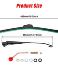 Universal Hand Operated UTV Windshield Wiper Kit Featuring No Hassle Manual Crank Operation And Trail Ready Toughness Keepin Your View Spotless For Polaris And Can Am Rides Two Pack product size with 400mm and 350mm measurements for wipers and accessories.