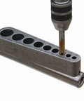 Straight Shooting V Tap Guide For Screw Thread Inserts And Heli Coil Jobs, nickel steel, precise tap alignment for UNC specs.